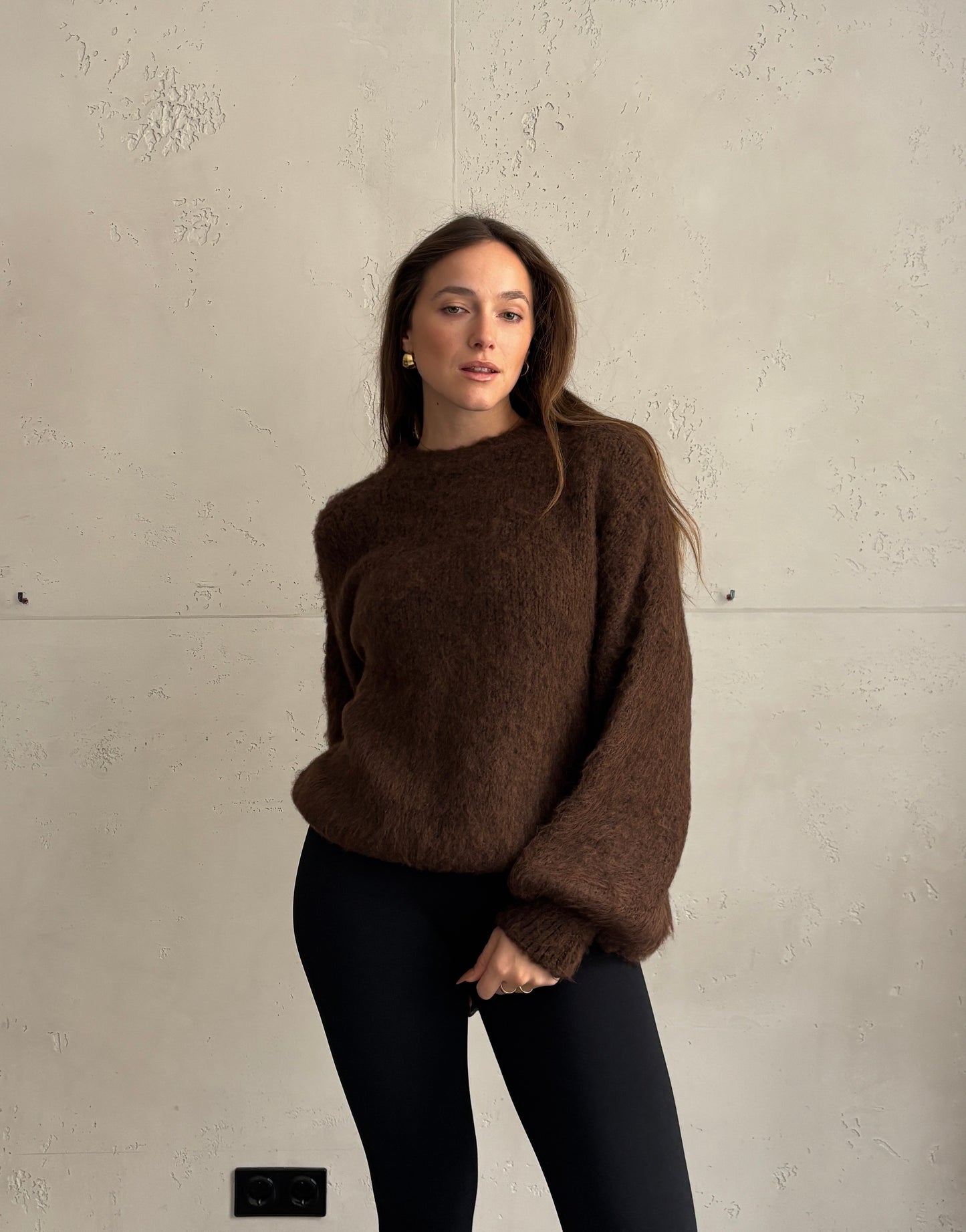 Kuschel-Pullover – Oversize mit weitem Ärmel & Bund