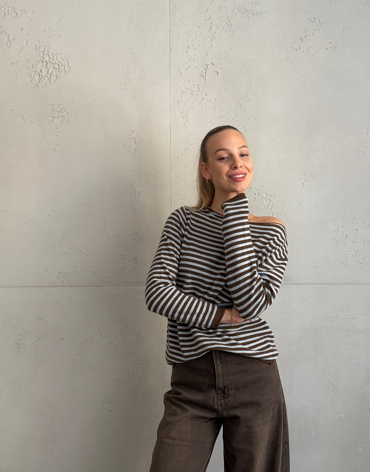 Gestreifter Cashmere-Pullover