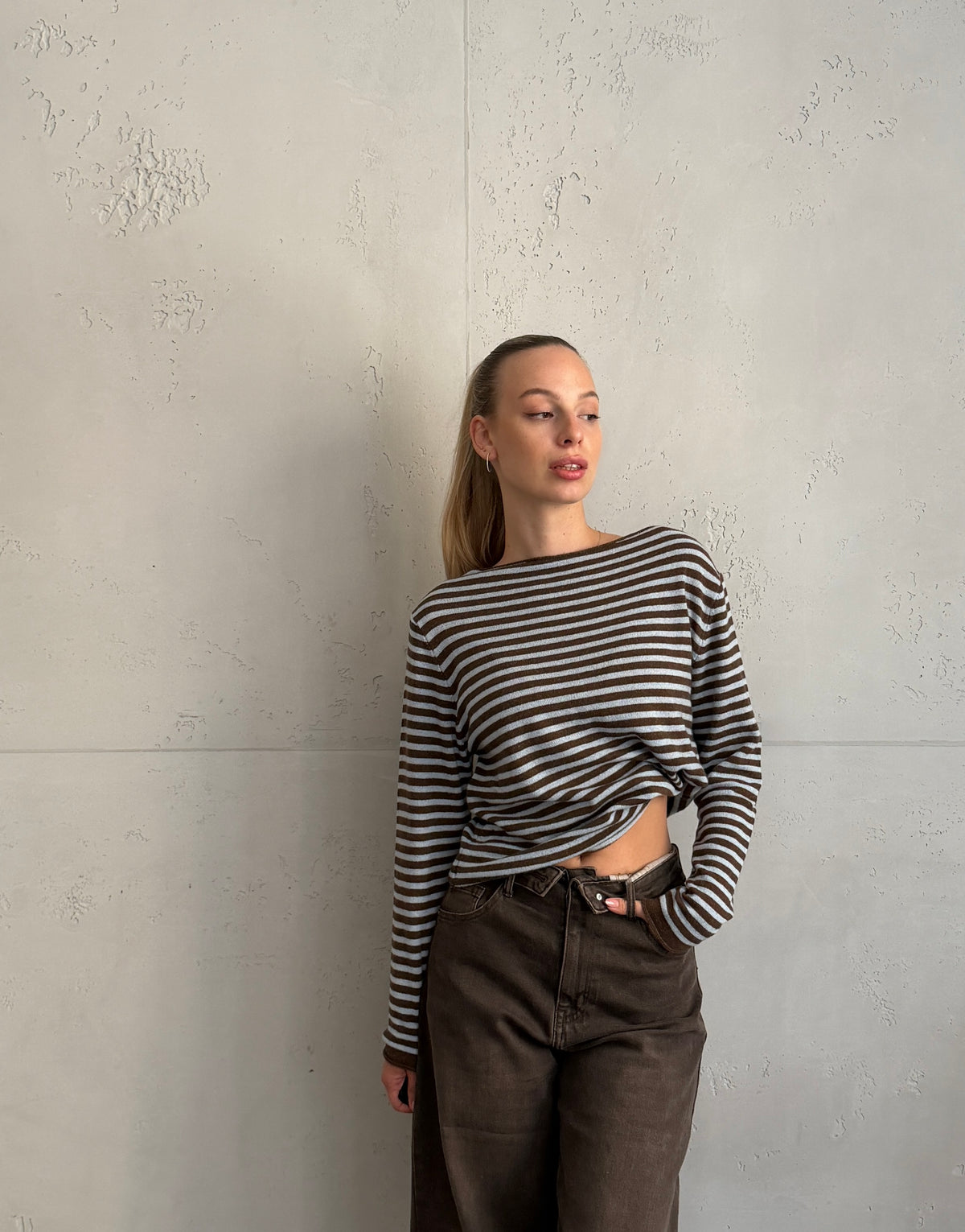 Gestreifter Cashmere-Pullover