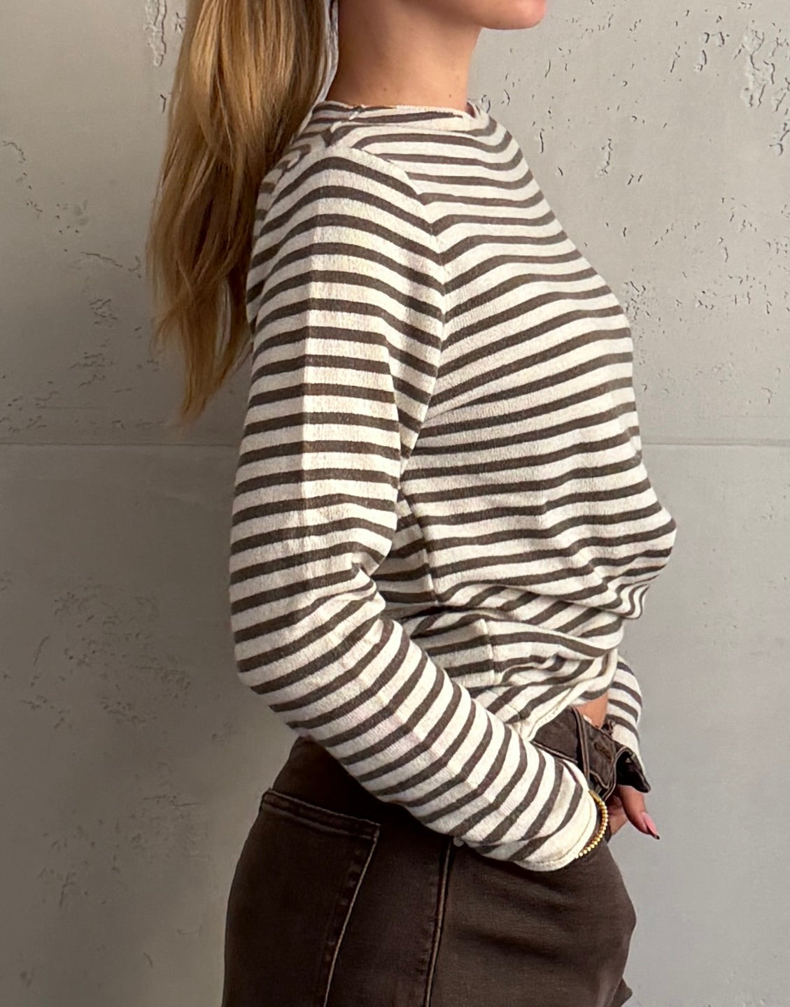 Gestreifter Cashmere-Pullover