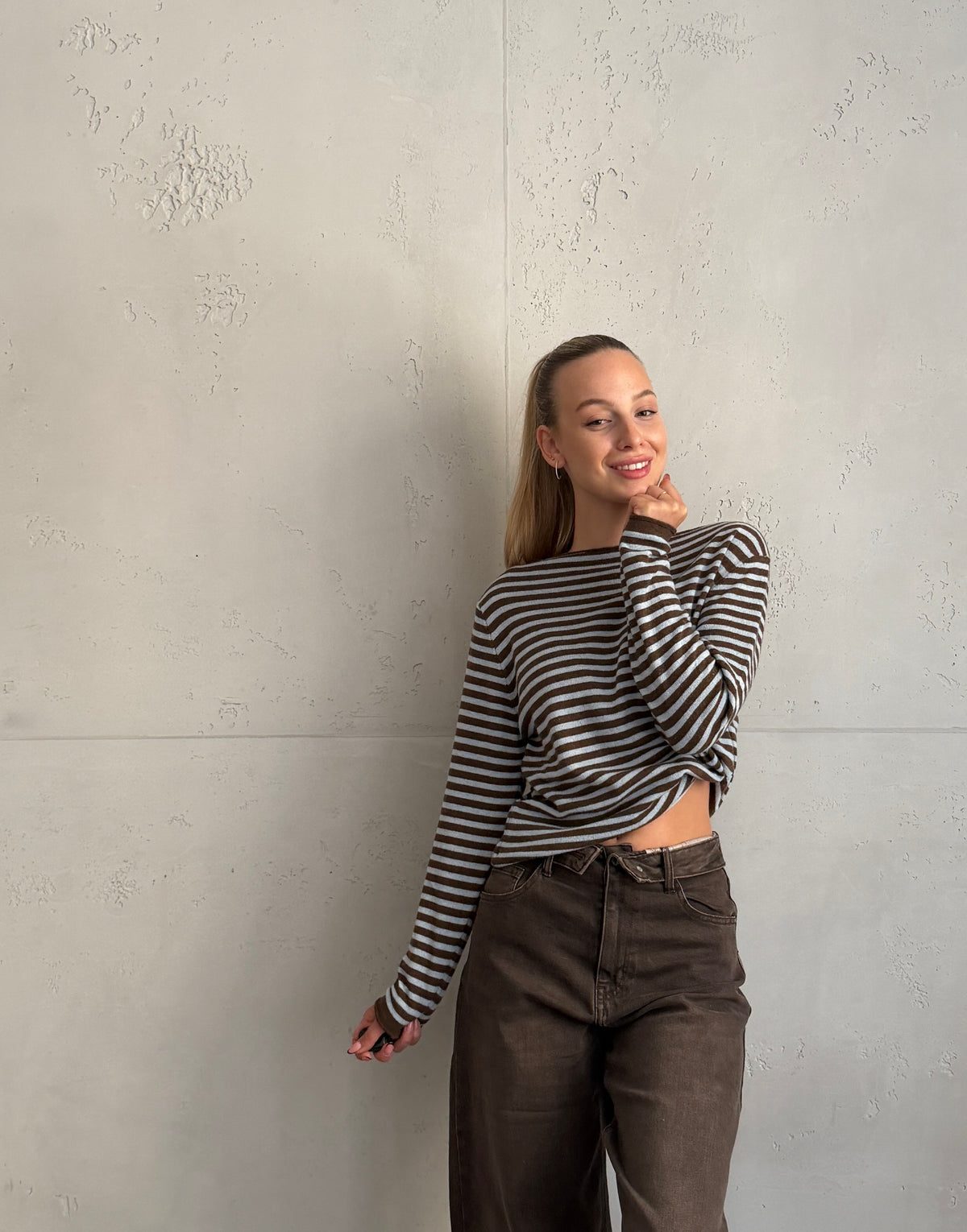 Gestreifter Cashmere-Pullover