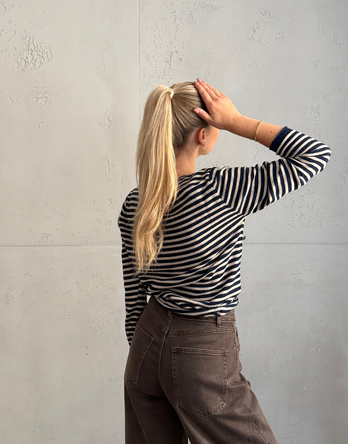 Gestreifter Cashmere-Pullover