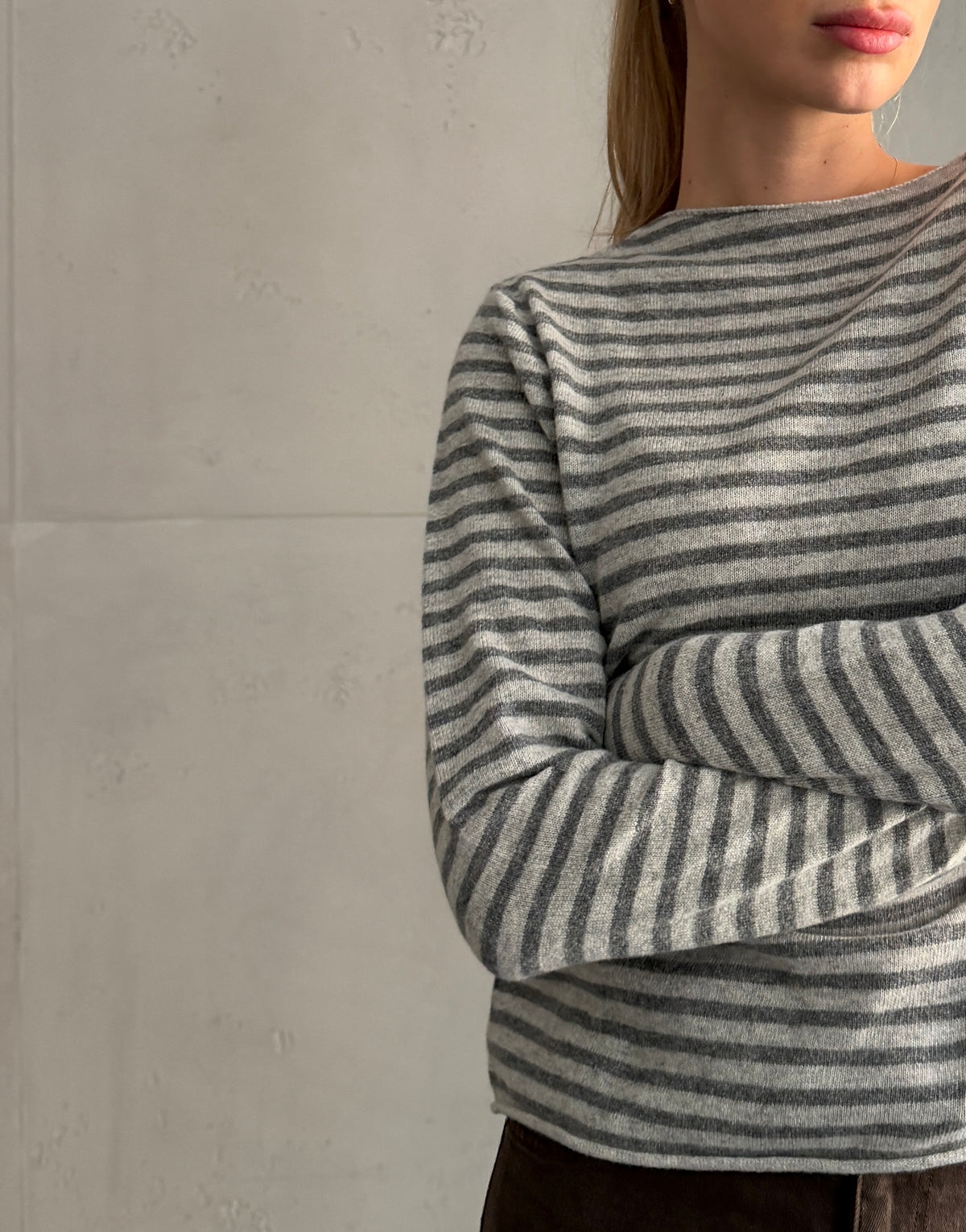 Gestreifter Cashmere-Pullover