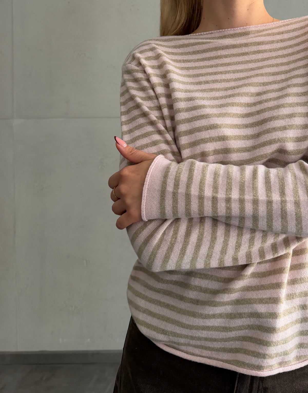 Gestreifter Cashmere-Pullover