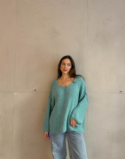 Oversize Strickpullover mit Außennaht