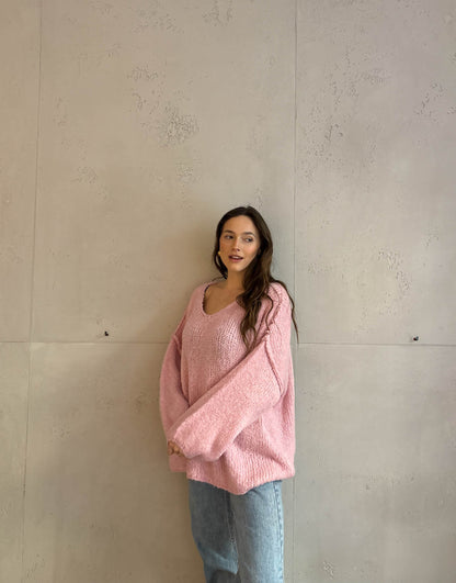Oversize Strickpullover mit Außennaht