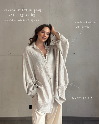 Oversize Musselinbluse