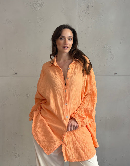 Oversize Musselinbluse