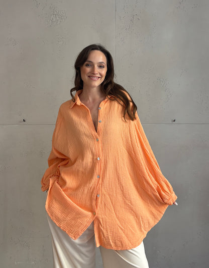 Oversize Musselinbluse
