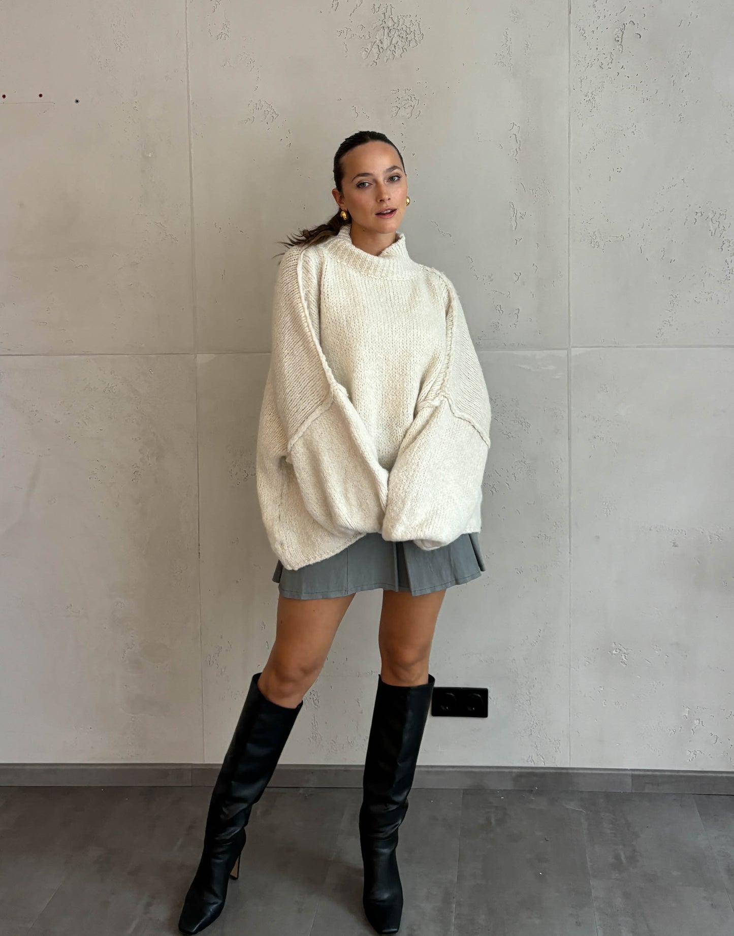 Stehkragen Strickpullover