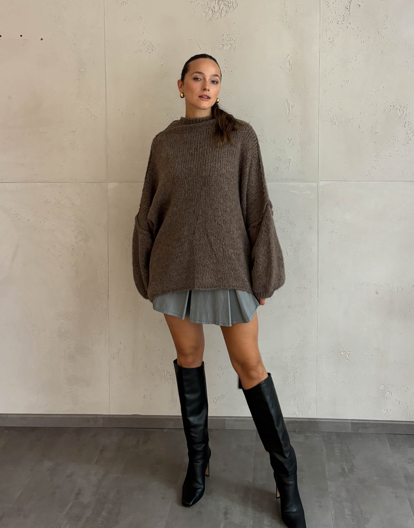 Stehkragen Strickpullover