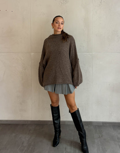Stehkragen Strickpullover