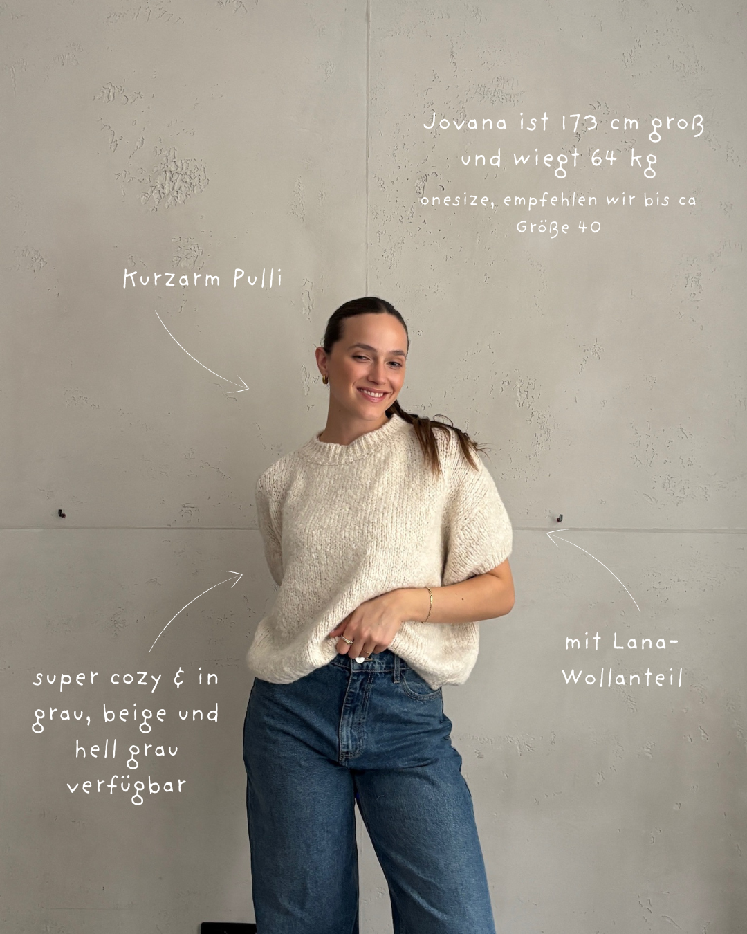 Kurzarm-Pullover aus Grobstrick