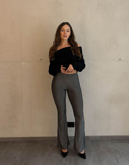 Leggings mit Lurex und Schlag