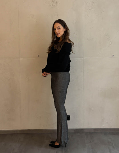 Leggings mit Lurex und Schlag