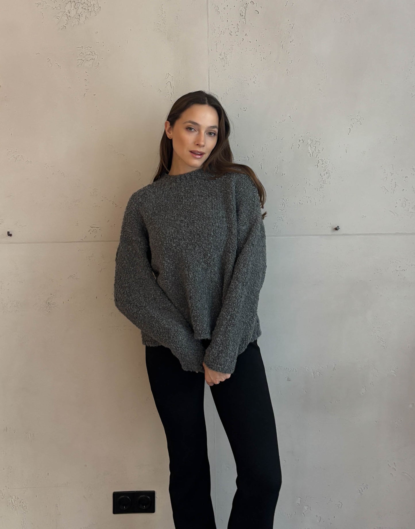 Schmaler Boucle Pulli