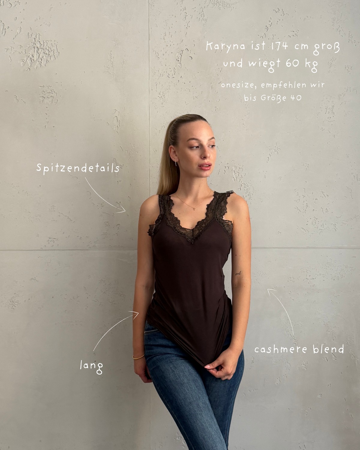 Spitzentop mit Cashmere-Anteil