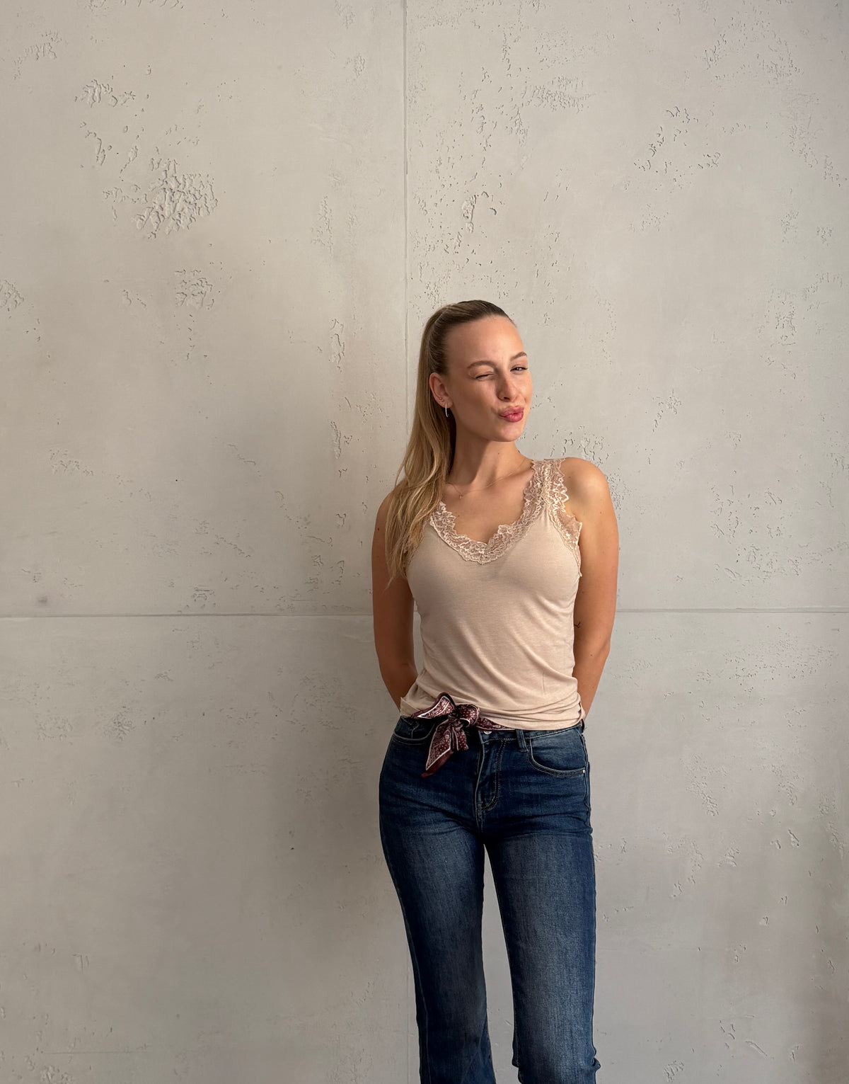 Spitzentop mit Cashmere-Anteil