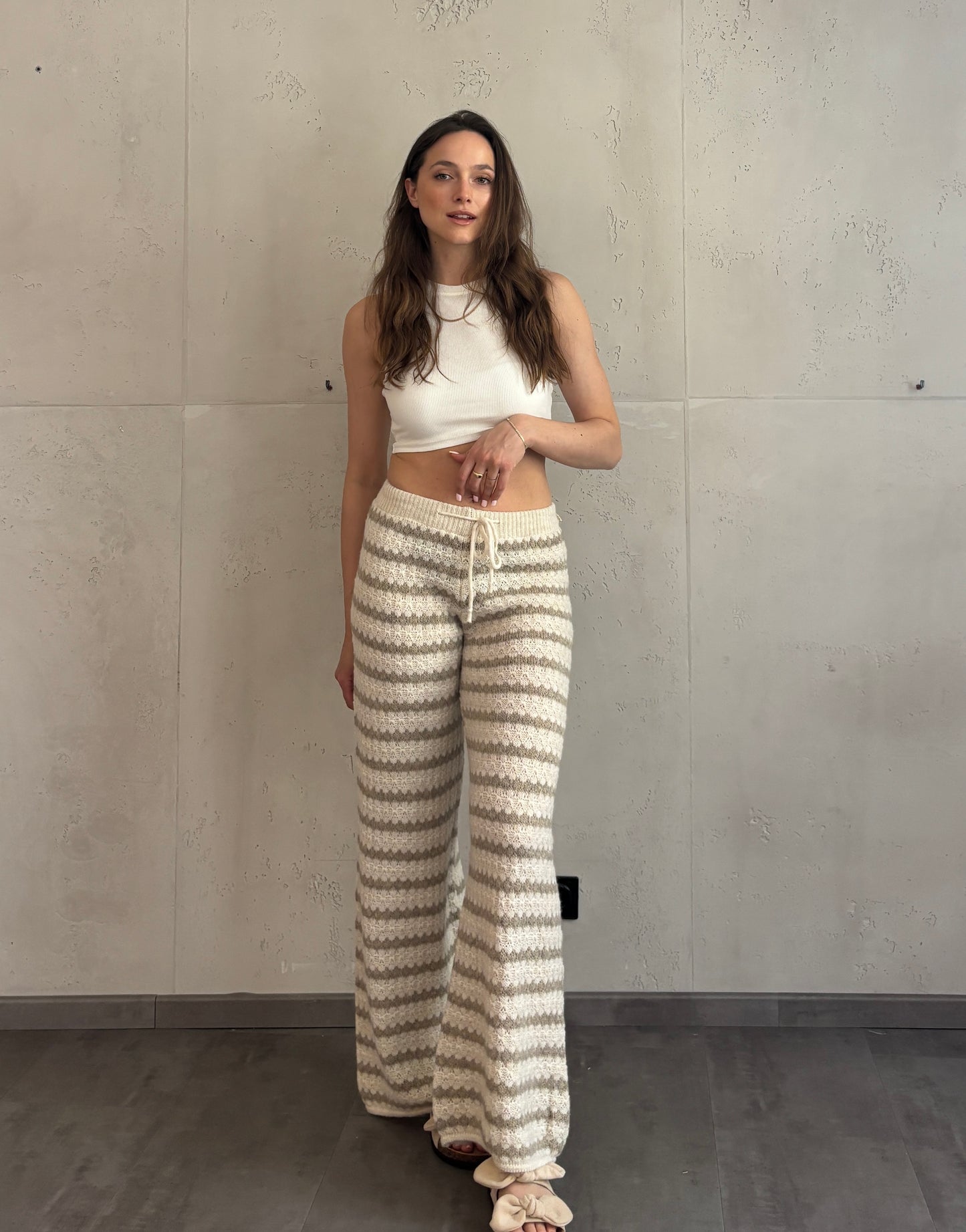 Strickhose mit Streifen aus Wolle