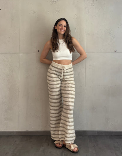 Strickhose mit Streifen aus Wolle