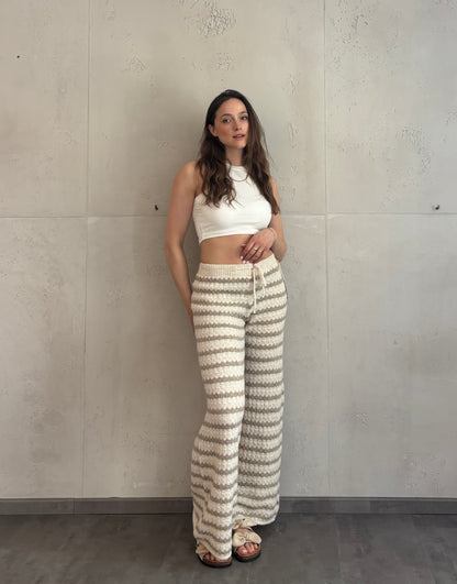 Strickhose mit Streifen aus Wolle