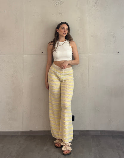 Strickhose mit Streifen aus Wolle