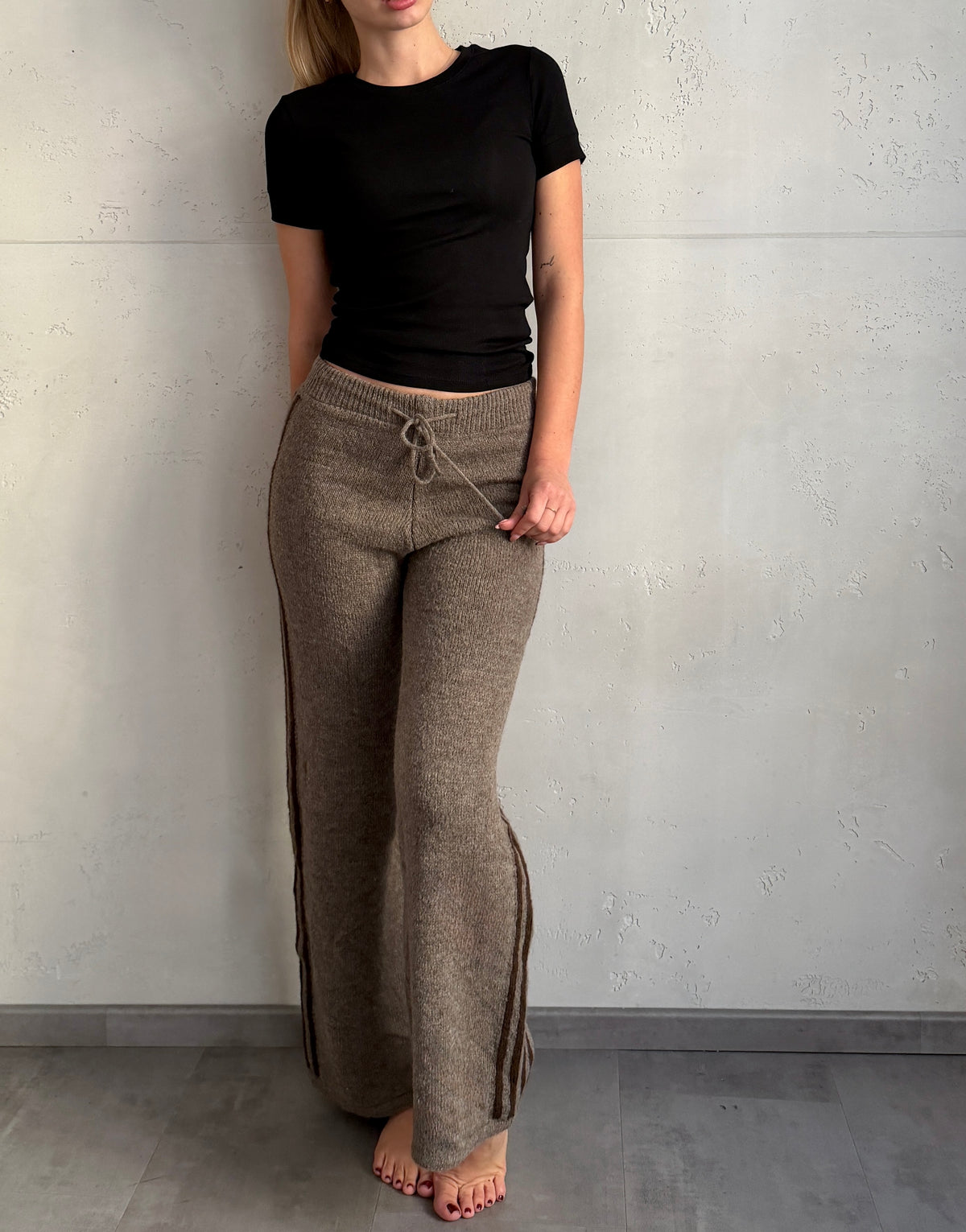 Strickhose mit Seitenstreifen
