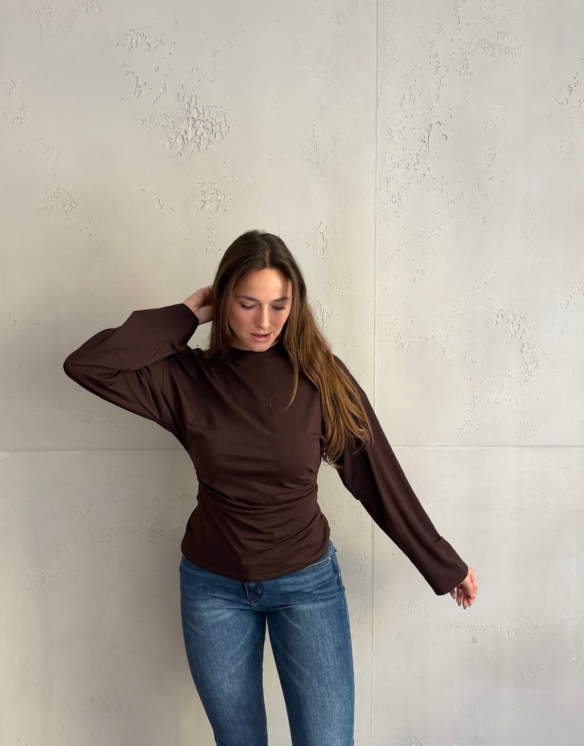 Tailliertes Uni-Longsleeve