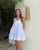 A-Line Dress – Weiß, Träger, Clean Design - Switch-Fashion