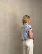 Ärmellose Hemdbluse mit Streifen & Gummizug – 100% Baumwolle - Switch - Fashion