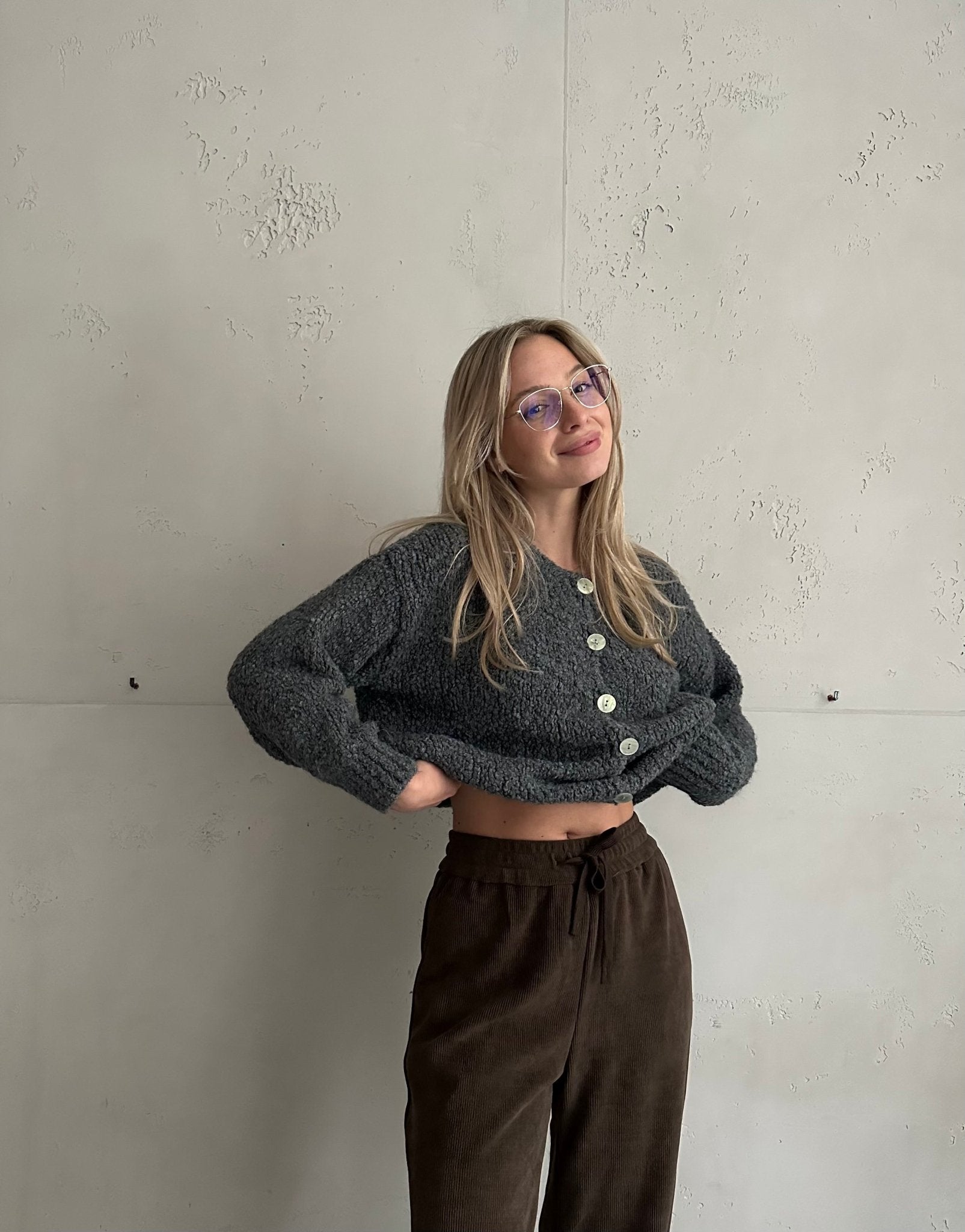 Alpaca Bouclé - Jacke mit Knöpfen - Switch - Fashion