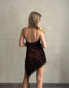 Asymmetrisches Pailletten - Spitzenkleid - Switch - Fashion