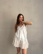 Asymmetrisches Spitzentop aus Seiden - Mix - Switch - Fashion