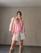 Asymmetrisches Spitzentop aus Seiden - Mix - Switch - Fashion