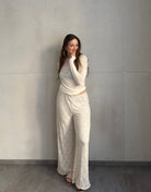 Ausgestellte Hose in Spitzenoptik mit Innenhose - Switch - Fashion