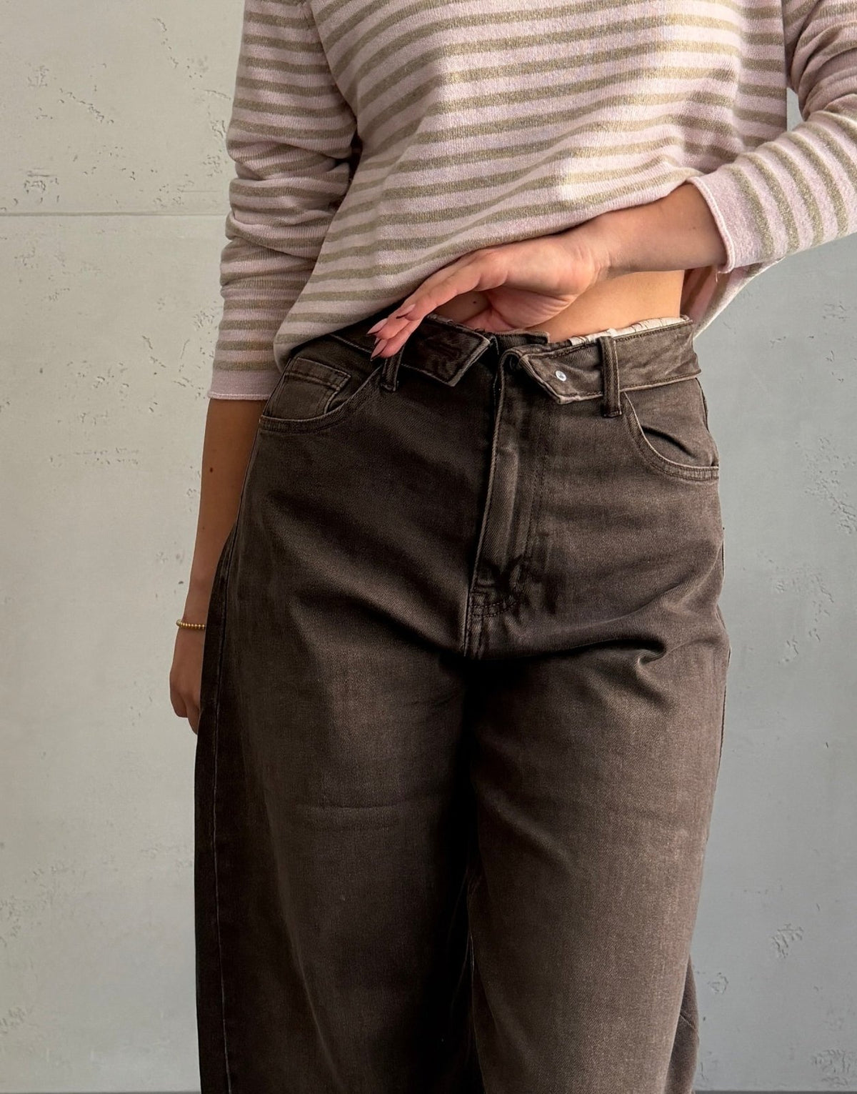 Balloon Jeans mit umgeschlagenem Bund - Switch-Fashion