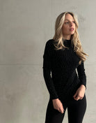 Basic Strass Oberteil in Schwarz - Switch - Fashion