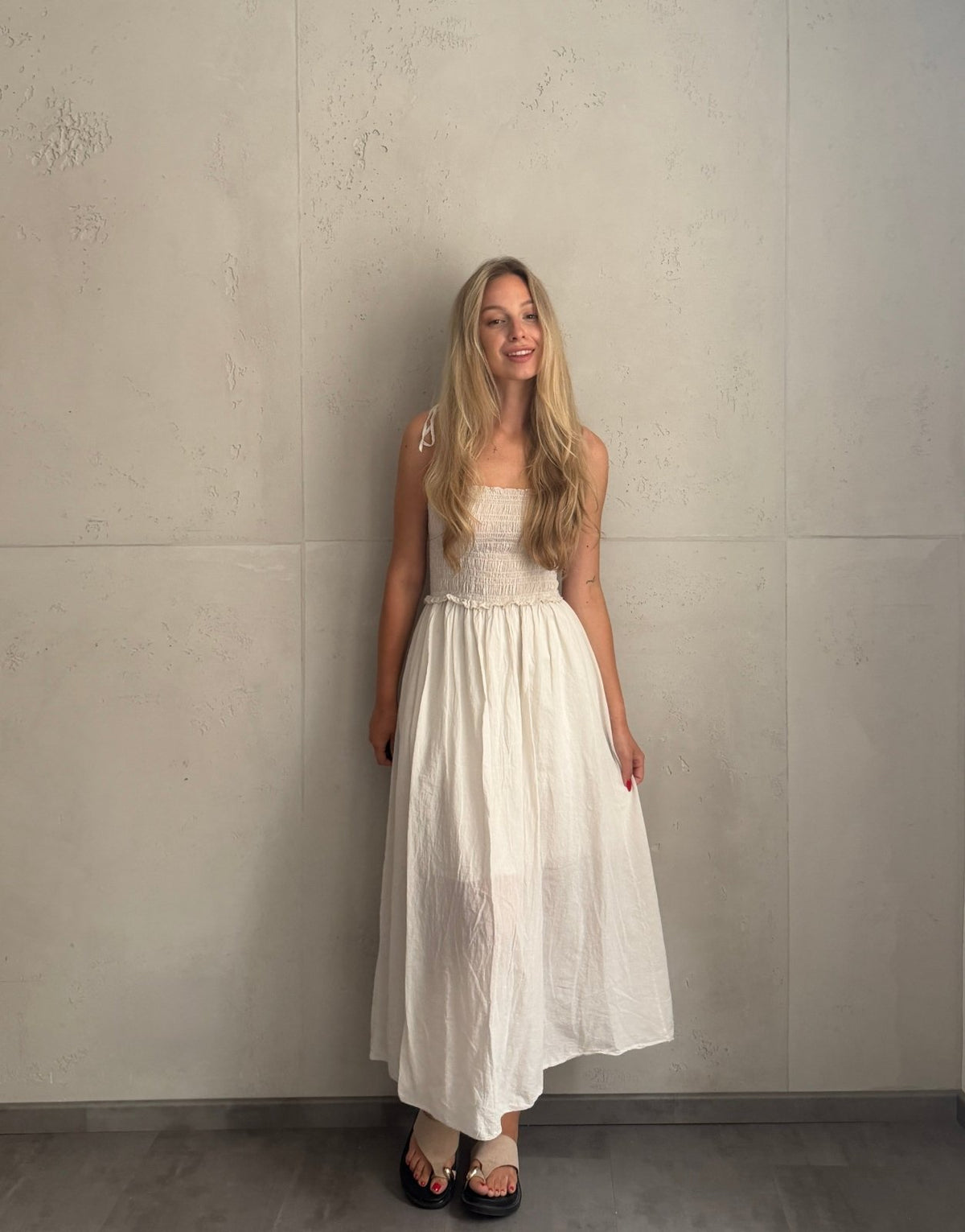 Baumwoll Maxikleid mit Bindeträgern – Der Gummizug macht den Unterschied - Switch-Fashion