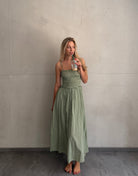 Baumwoll Maxikleid mit Bindeträgern – Der Gummizug macht den Unterschied - Switch-Fashion