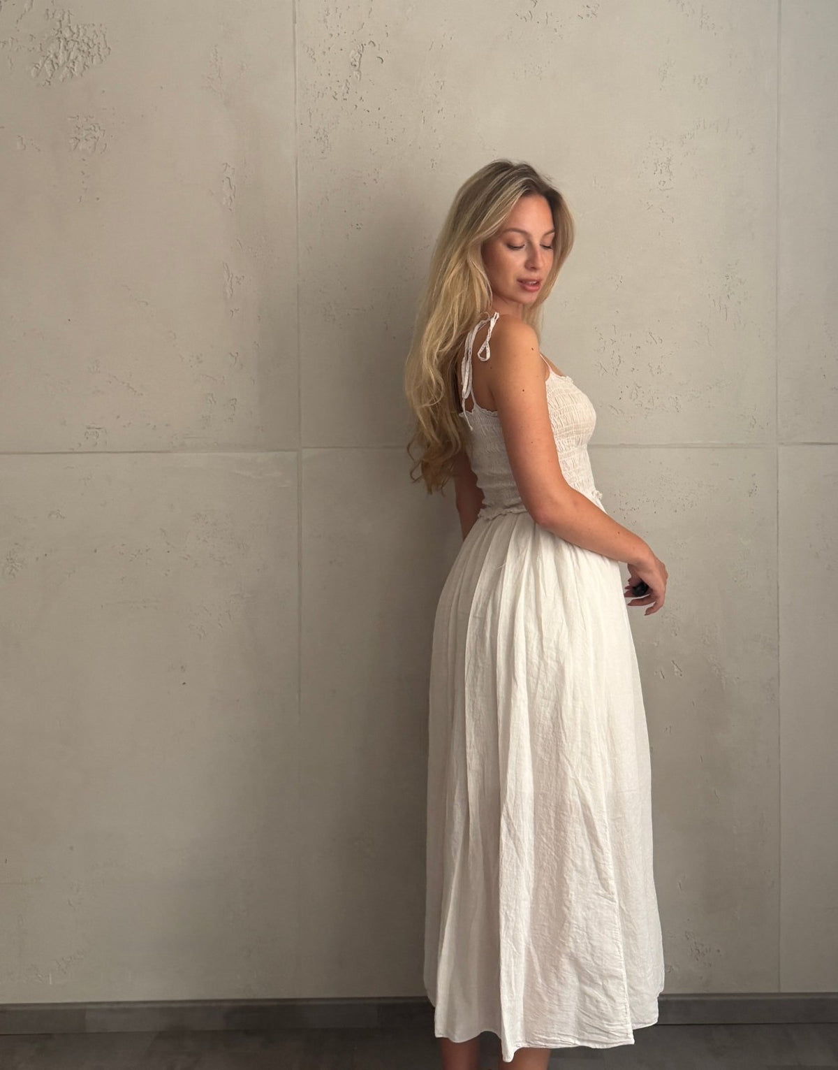 Baumwoll Maxikleid mit Bindeträgern – Der Gummizug macht den Unterschied - Switch-Fashion