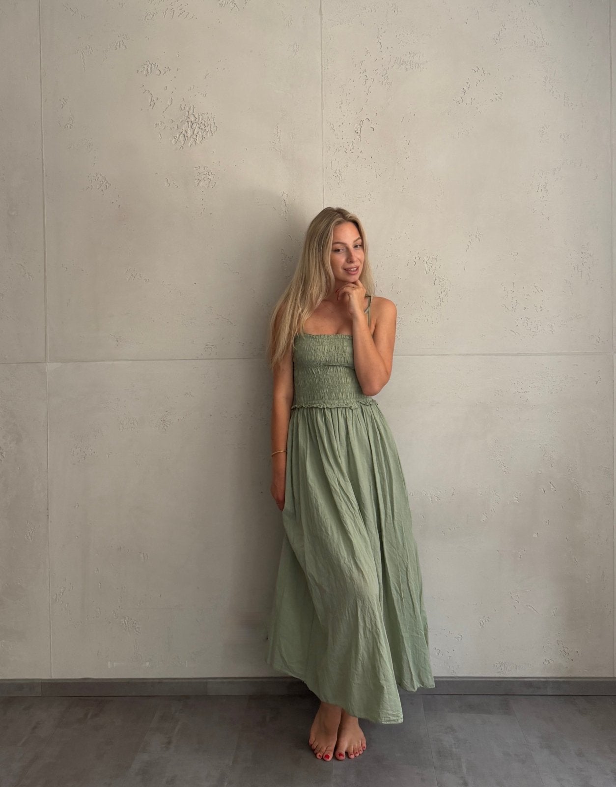 Baumwoll Maxikleid mit Bindeträgern – Der Gummizug macht den Unterschied - Switch-Fashion