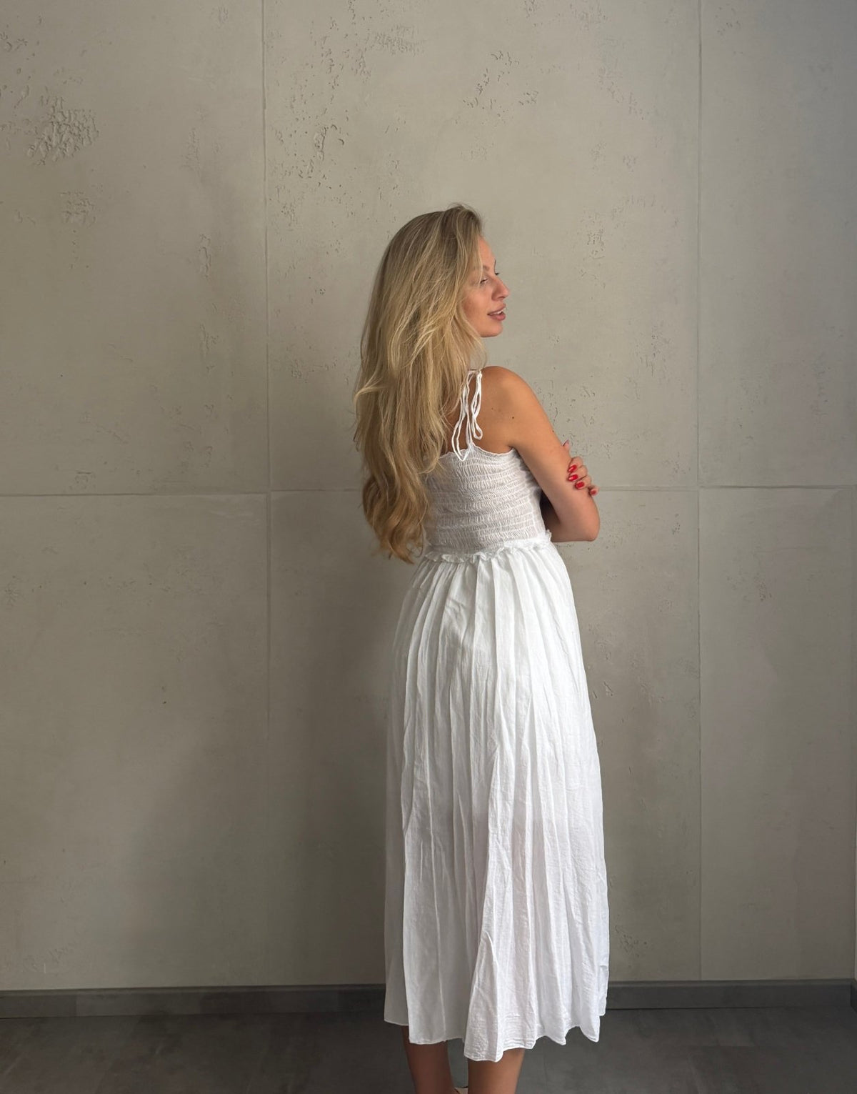 Baumwoll Maxikleid mit Bindeträgern – Der Gummizug macht den Unterschied - Switch-Fashion