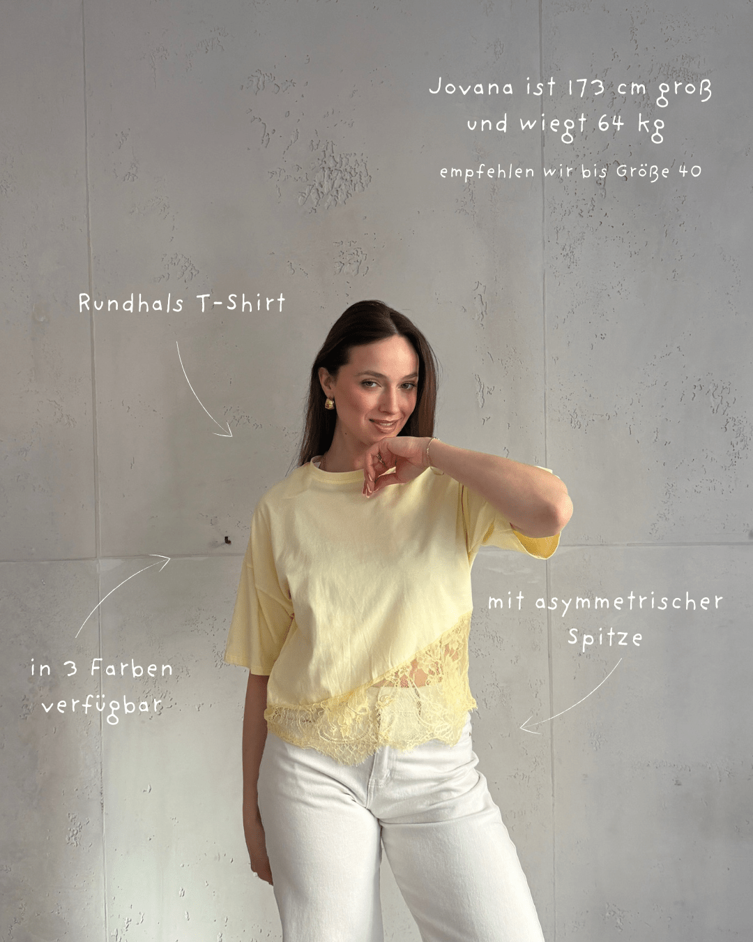 Baumwoll - Shirt mit asymmetrischer Spitze - Switch - Fashion
