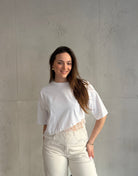 Baumwoll - Shirt mit asymmetrischer Spitze - Switch - Fashion