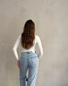 Blue Jeans mit gestickten Herzen und Stretch - Switch - Fashion