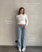 Blue Jeans mit gestickten Herzen und Stretch - Switch - Fashion