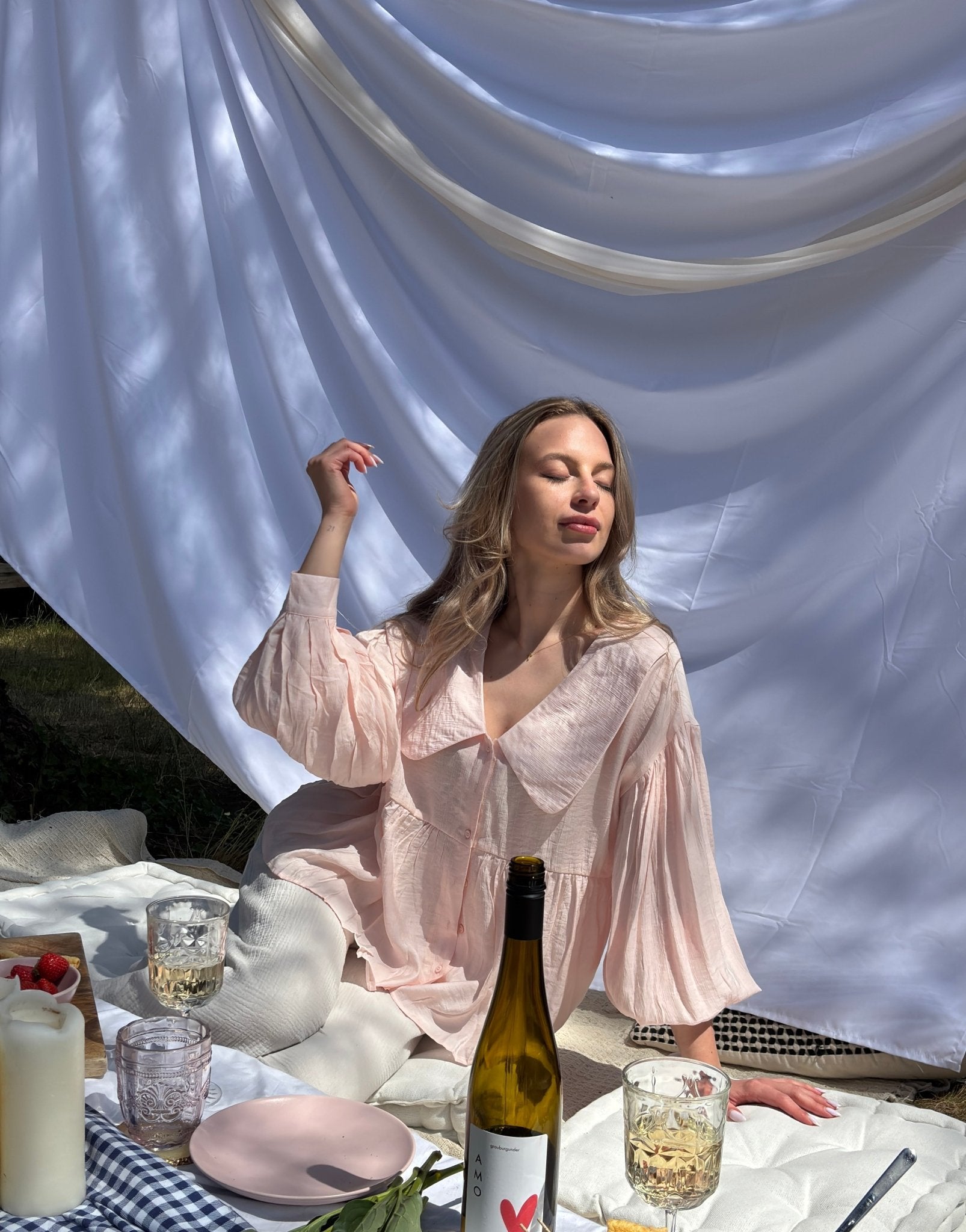 Bluse mit 80s - Kragen und Knopfleiste - Switch - Fashion