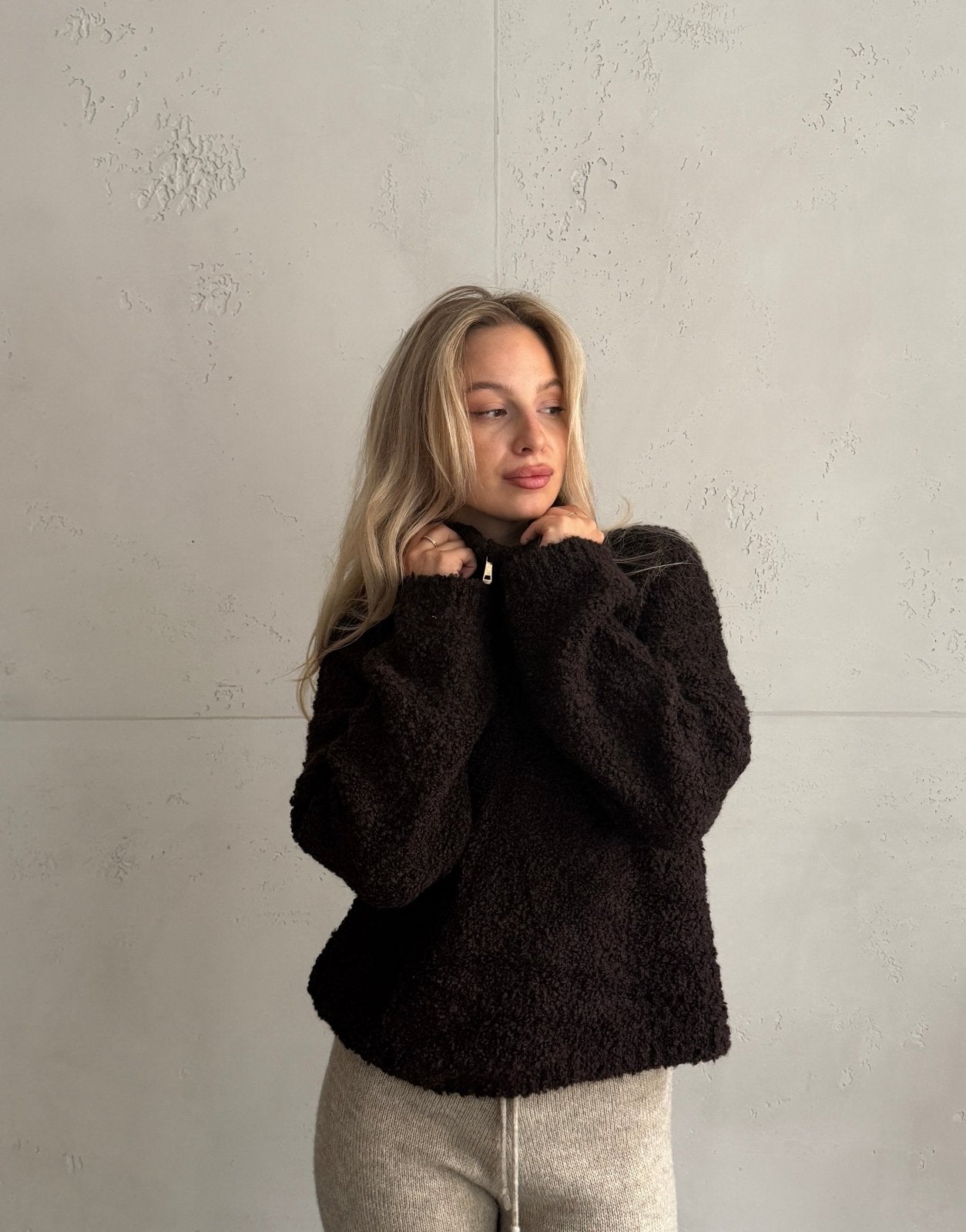 Boucle Pullover mit Stehkragen - Switch-Fashion