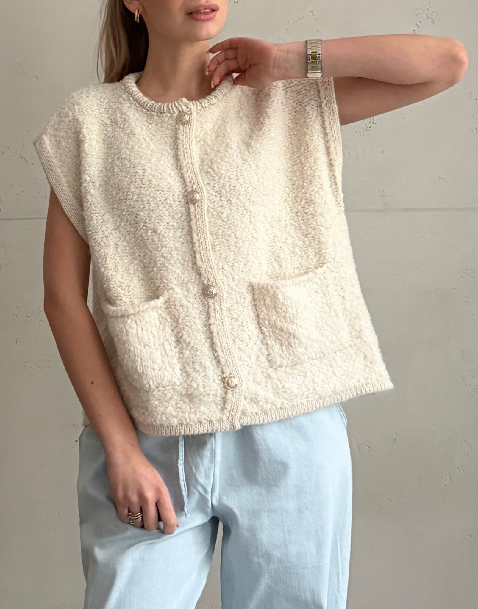 Bouclé Pullunder mit Taschen - Switch - Fashion