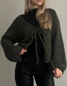 Bouclé Strickjacke mit Schleife - Switch - Fashion
